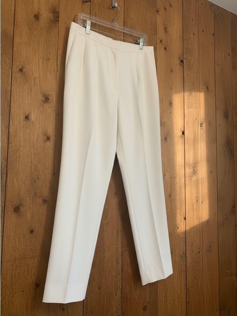 Tailored High-Rise Cream Trousers for Women - Picture 2 of 5